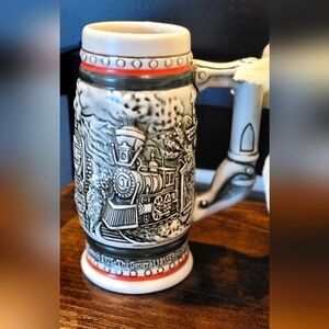 Avon 1985 Vintage Iron Horse Train Miniature Beer Stein Ceramarte Brazil mug